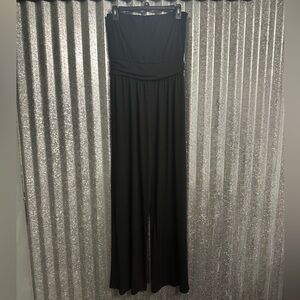 NWOT Pink Lily Back To Basics Strapless Knit Black Jumpsuit - Medium